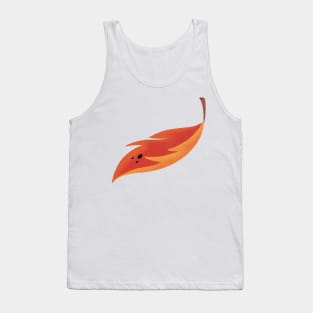 Falling Autumn Leaf Illustration Tank Top